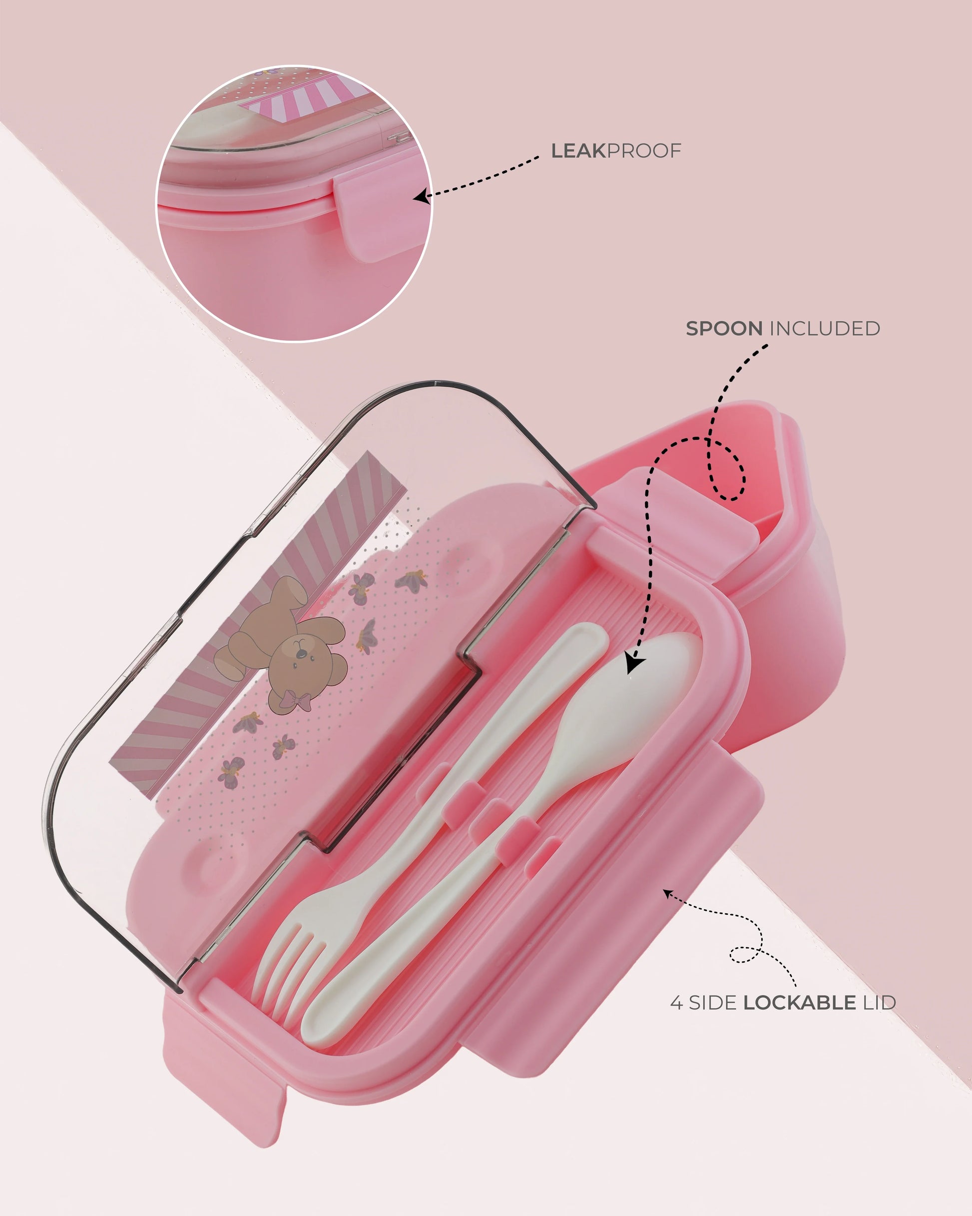 Frozen Lunch Box – Pink – BPA-Free with Spoon