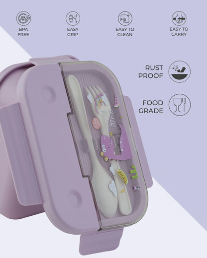 Frozen Lunch Box – Purple – BPA-Free with Spoon