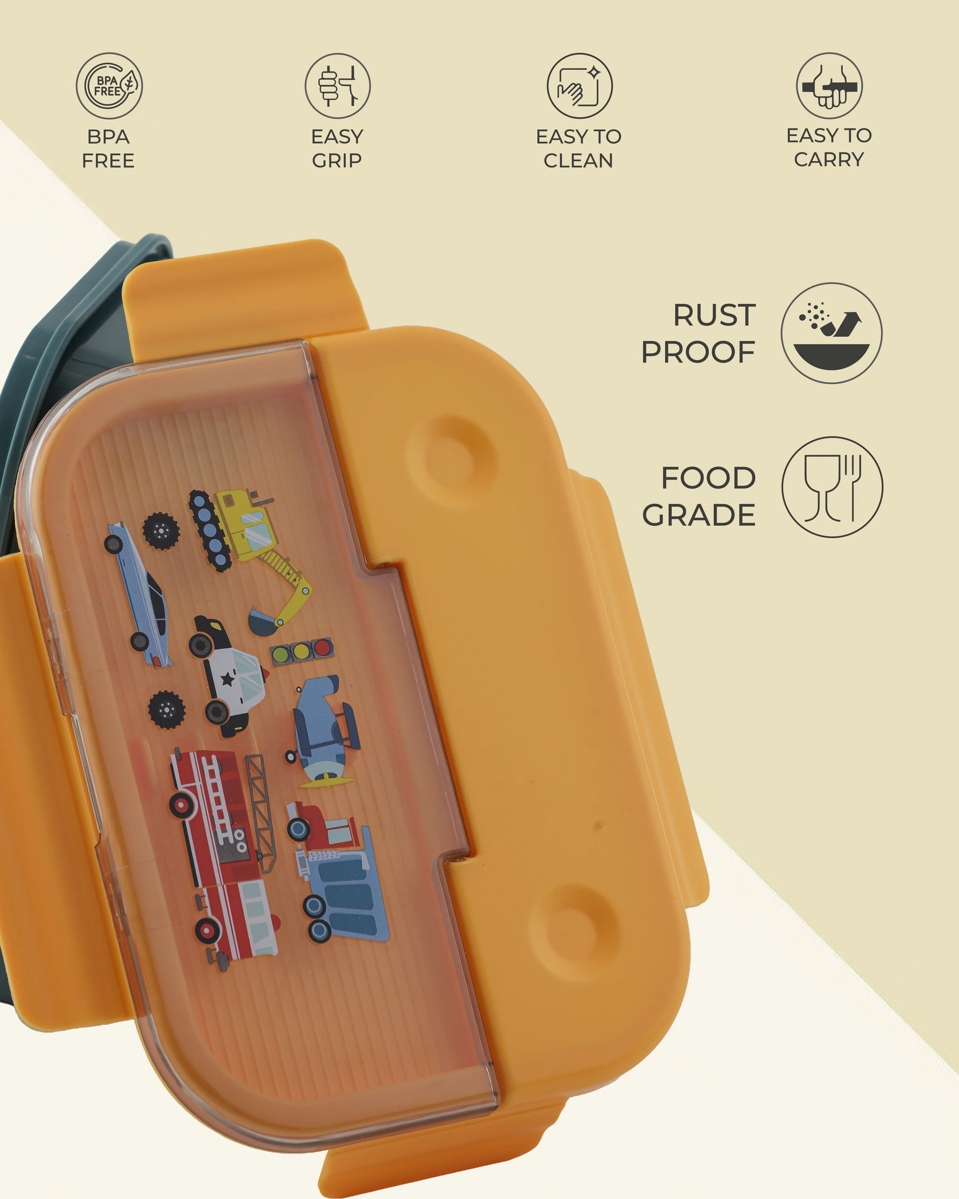Frozen Lunch Box – Yellow – BPA-Free with Spoon