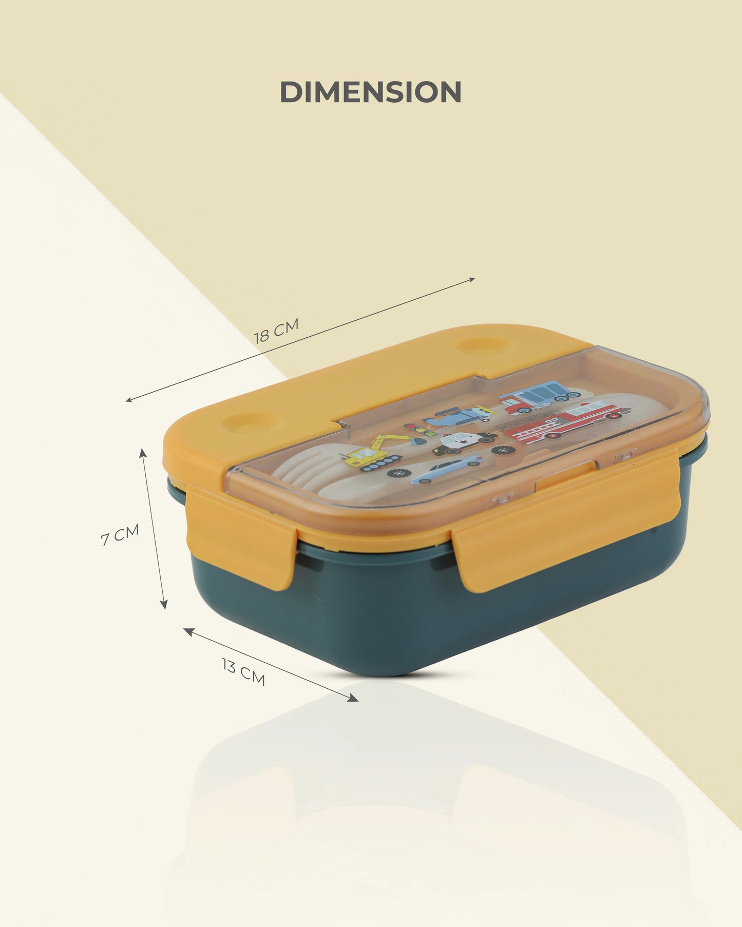 Frozen Lunch Box – Yellow – BPA-Free with Spoon