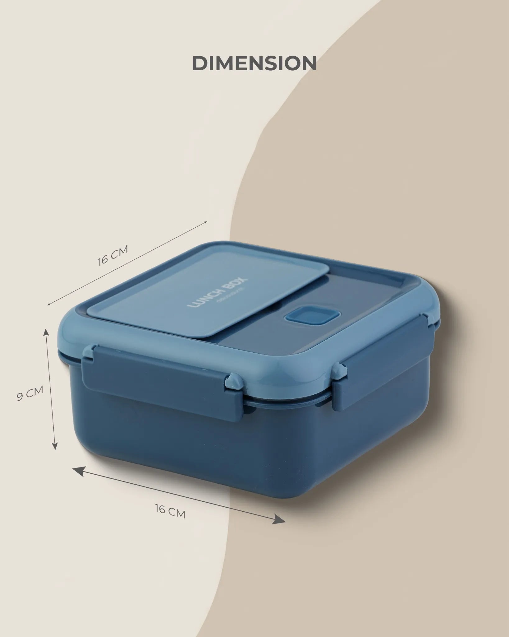 Blue Dual-Tone Lunch Box with Clip Lock and Spoon – BPA-Free | TUFULA