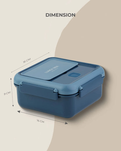 Blue Dual-Tone Lunch Box with Clip Lock and Spoon – BPA-Free | TUFULA