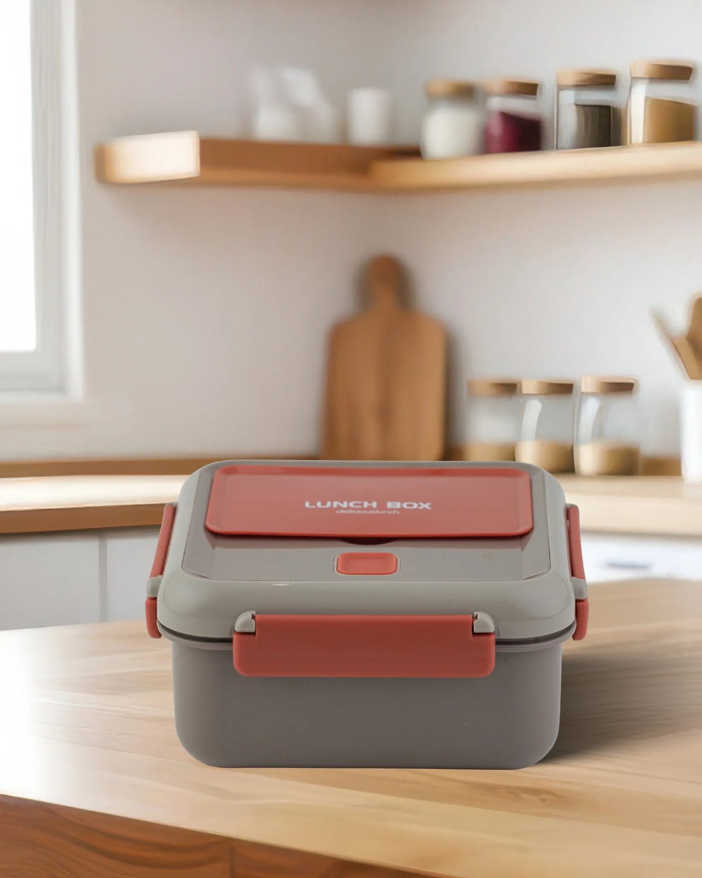 Blue Dual-Tone Lunch Box with Clip Lock and Spoon – BPA-Free | TUFULA