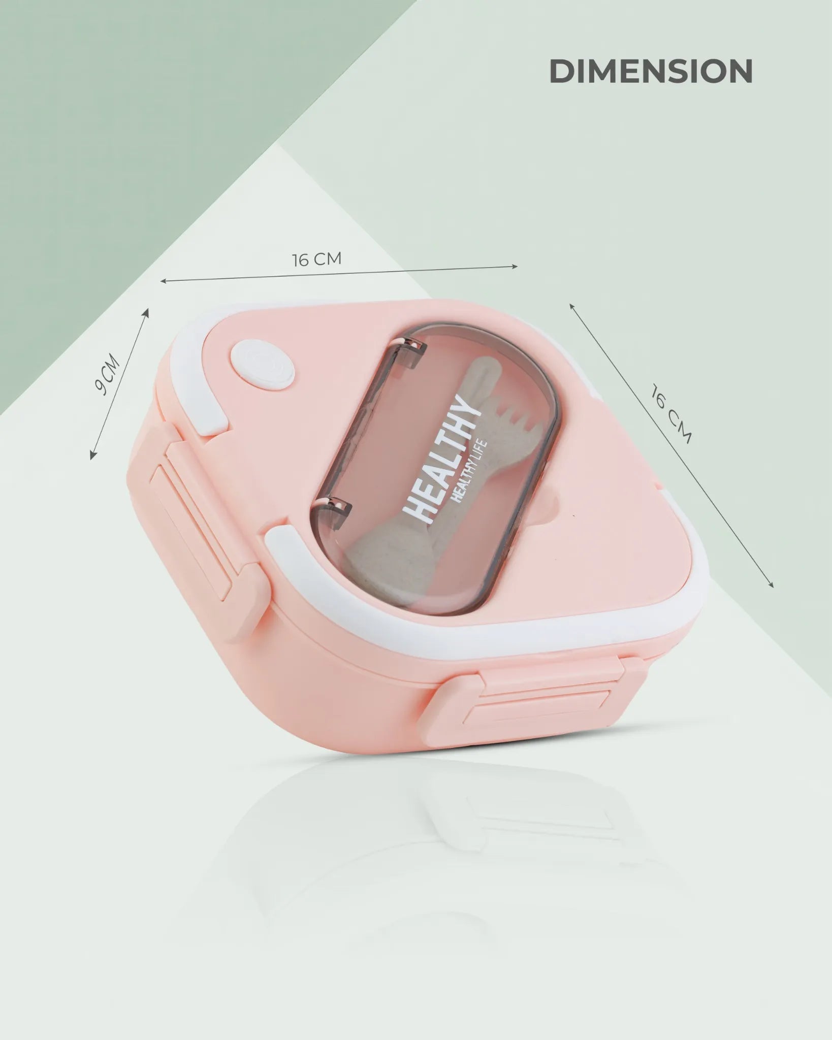 Pink Compact Lunch Box with Spoon – Leak-Proof & BPA-Free – TUFULA