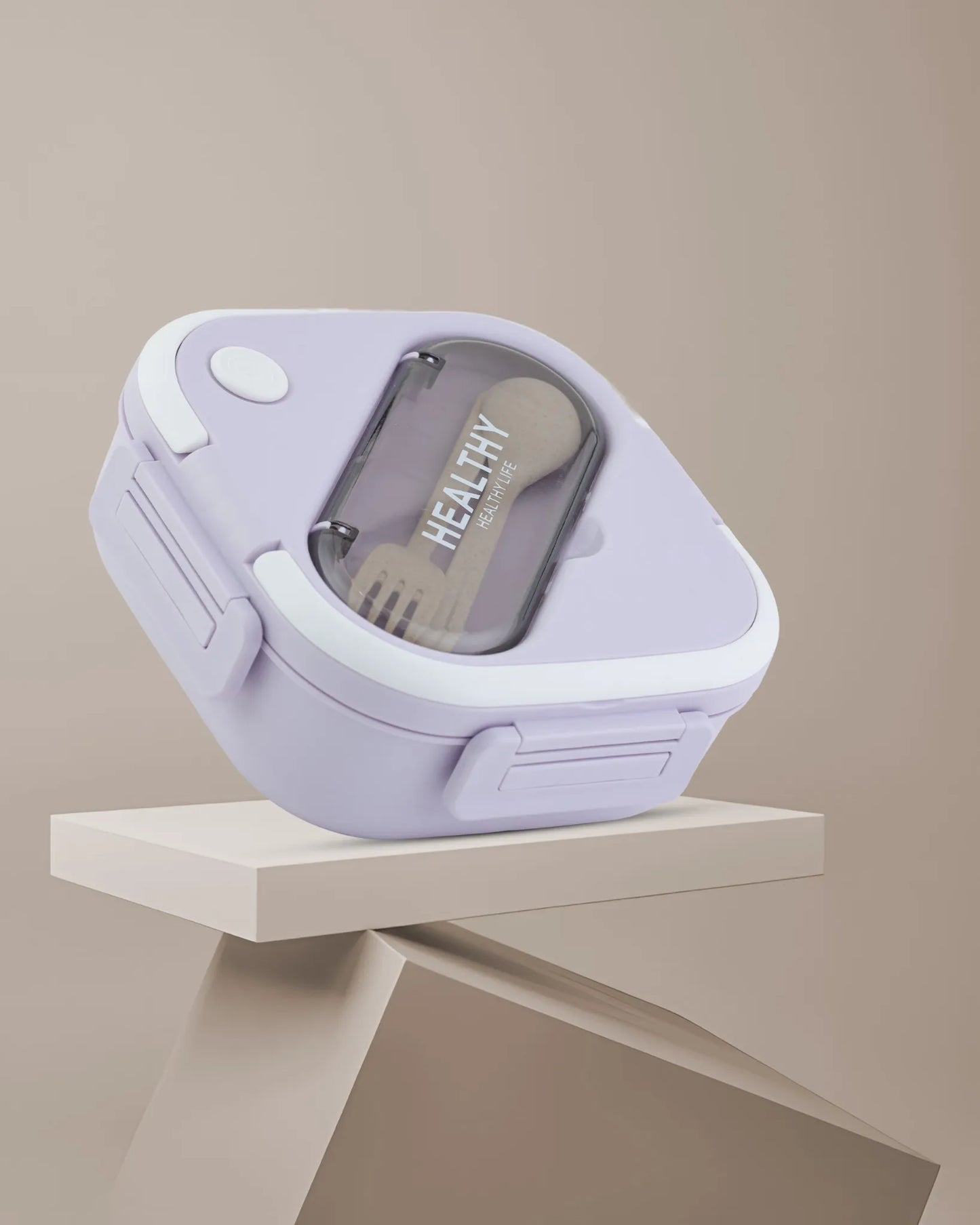 Purple Compact Lunch Box with Spoon – Leak-Proof & BPA-Free – TUFULA