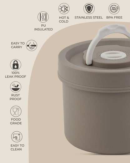 Brown Square Transparent Lunch Box with Spoon – BPA-Free – TUFULA