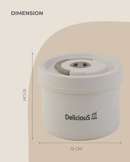 White Round Twist-Lock Lunch Box – BPA-Free – TUFULA