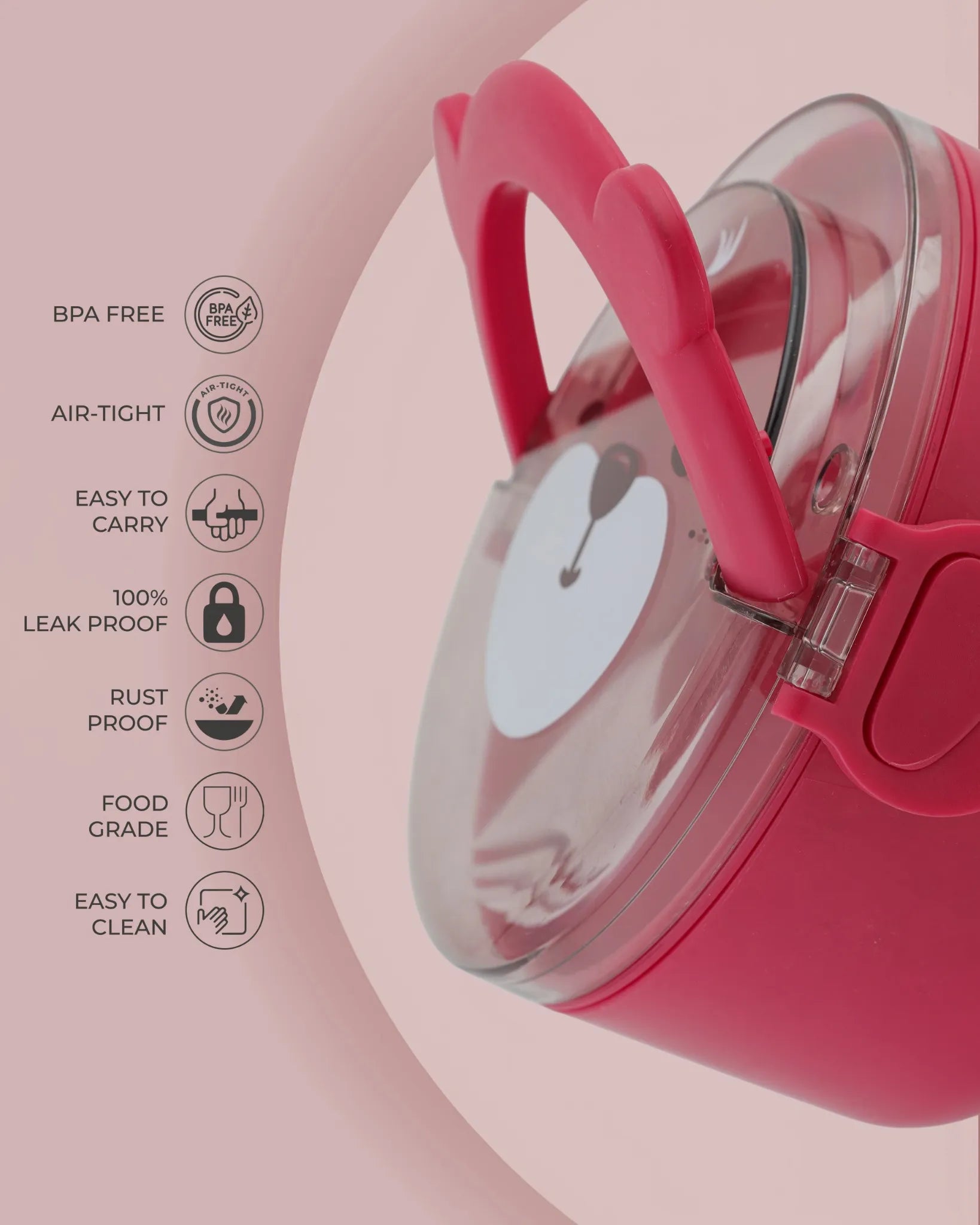 Red Everyday Round Lunch Box 260g – TUFULA
