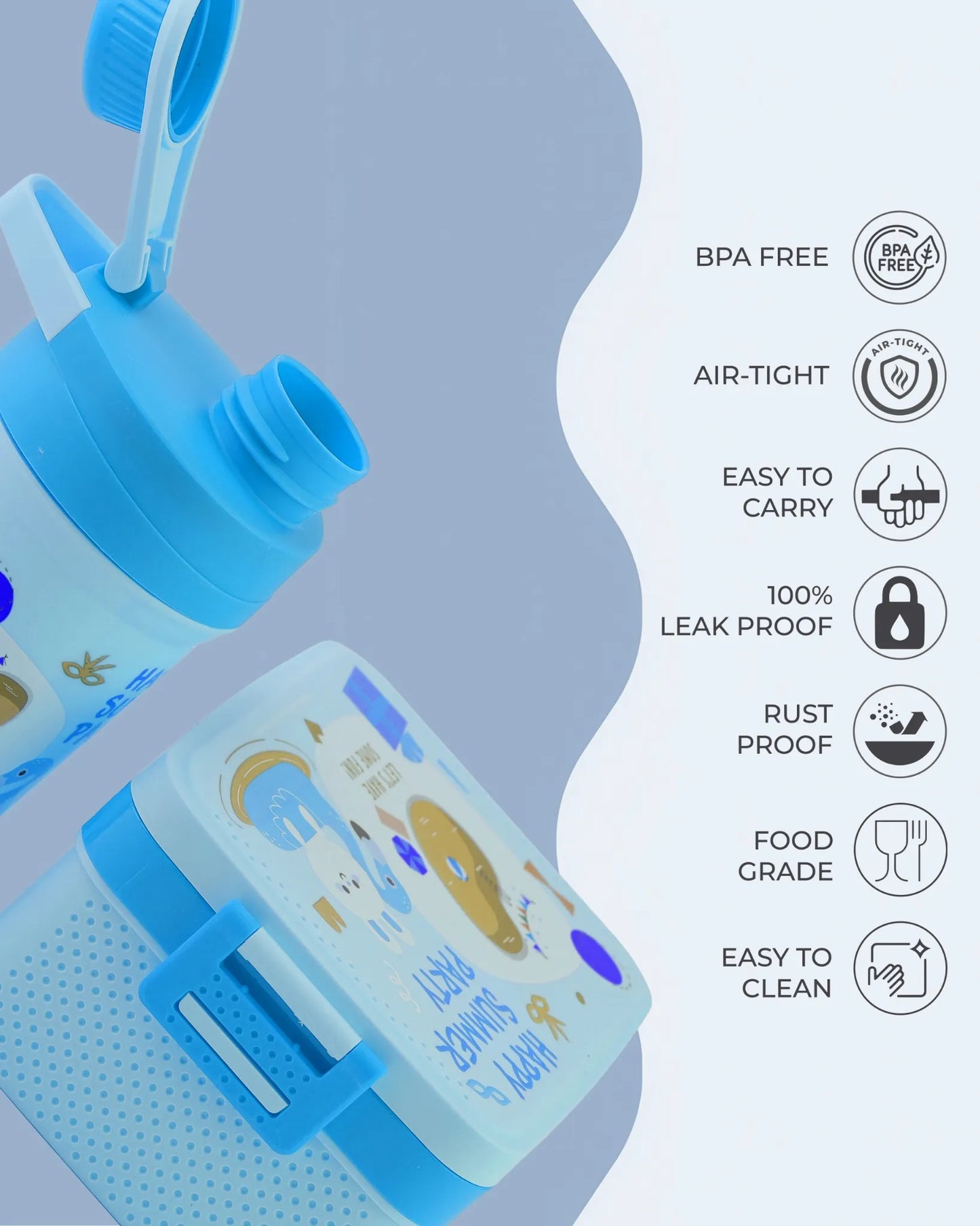 Blue Super Cool Lunch Box with Bottle Set – TUFULA