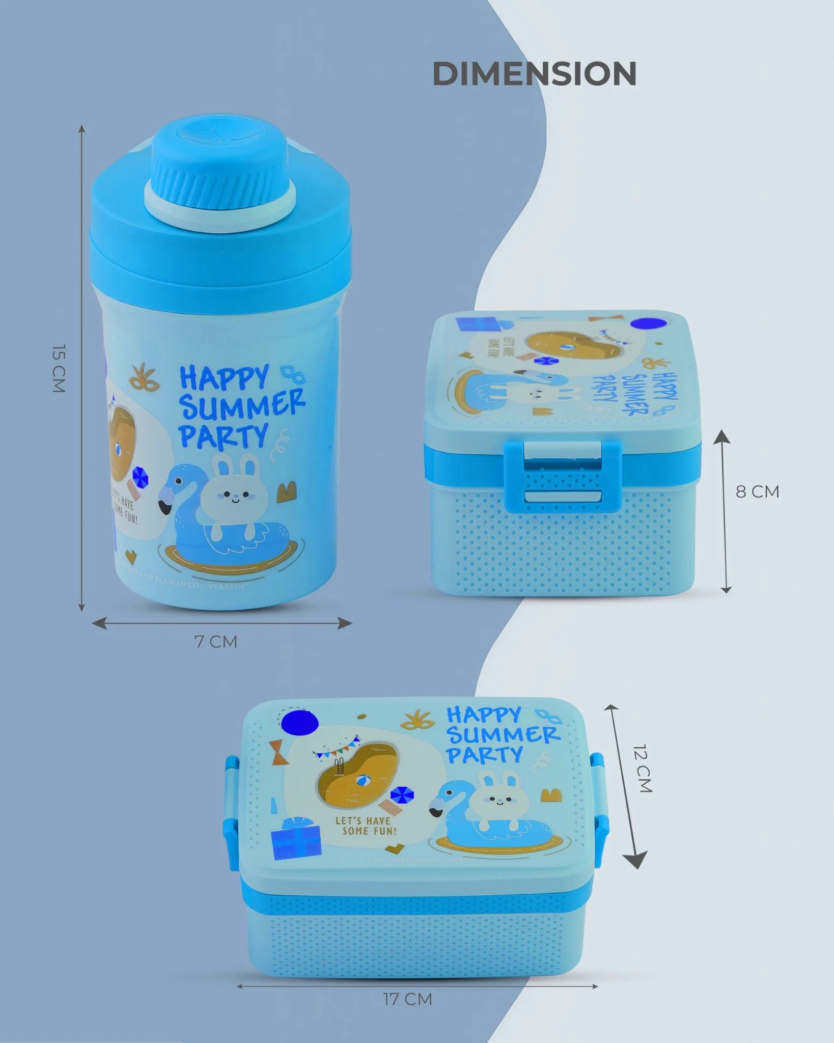Blue Super Cool Lunch Box with Bottle Set – TUFULA