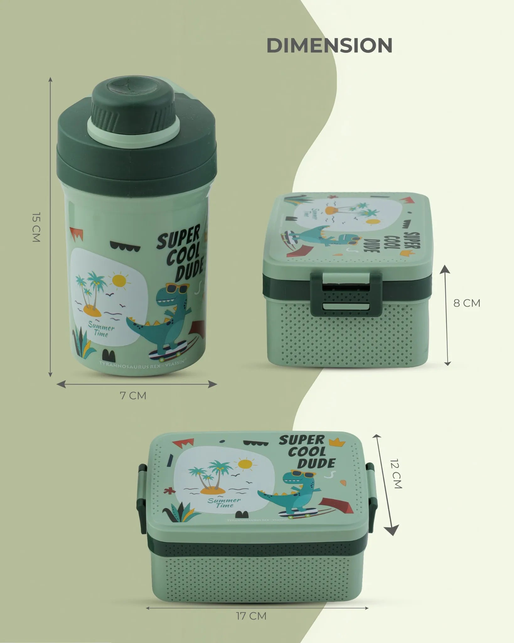 Green Super Cool Lunch Box with Bottle Set – TUFULA
