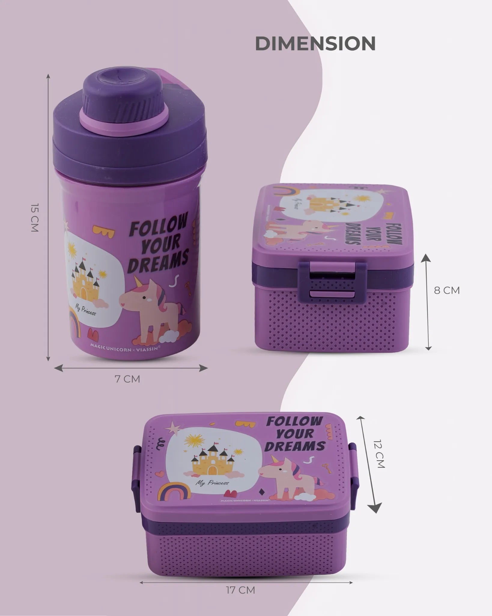 Purple Super Cool Lunch Box with Bottle Set – TUFULA