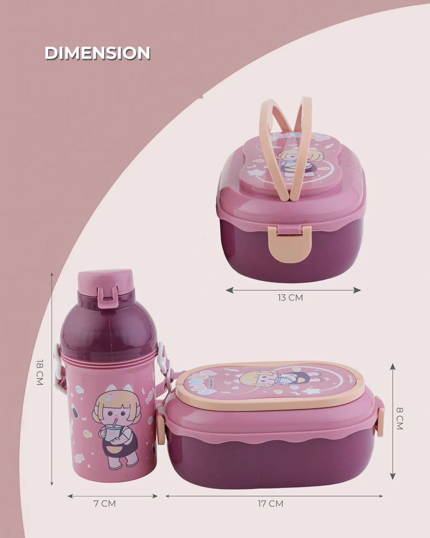 Pink Bell Dyno Lunch Box with Spoon & Bottle – TUFULA