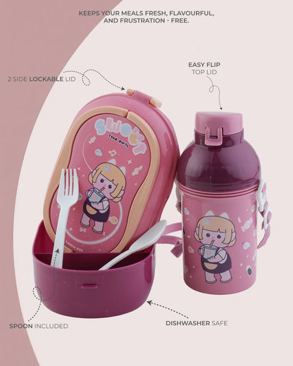 Pink Bell Dyno Lunch Box with Spoon & Bottle – TUFULA
