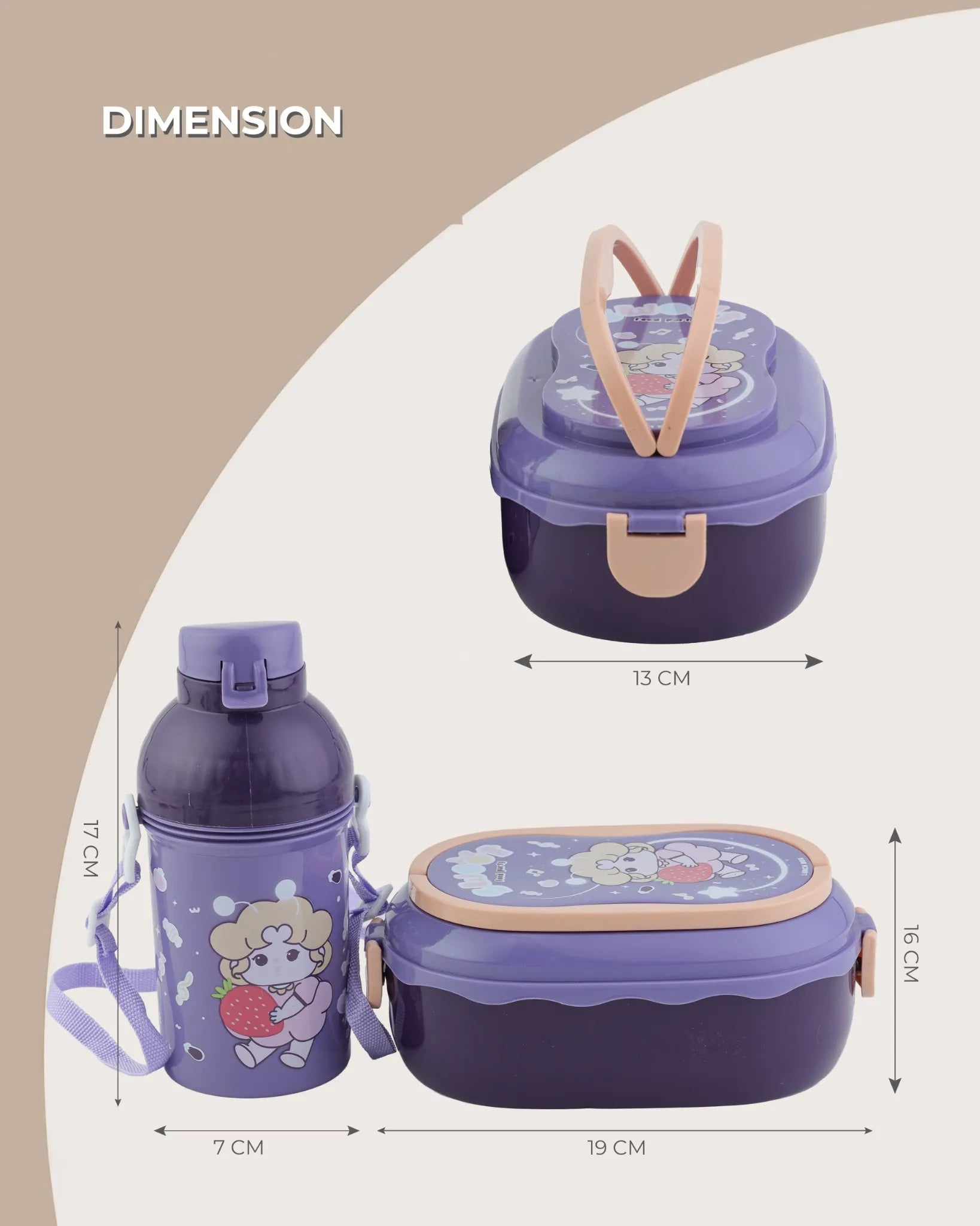 Purple Bell Dyno Lunch Box with Spoon & Bottle – TUFULA