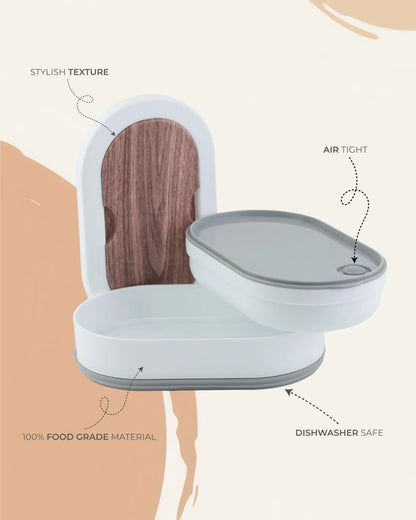 White Round Twist-Lock Lunch Box with Spoon – TUFULA