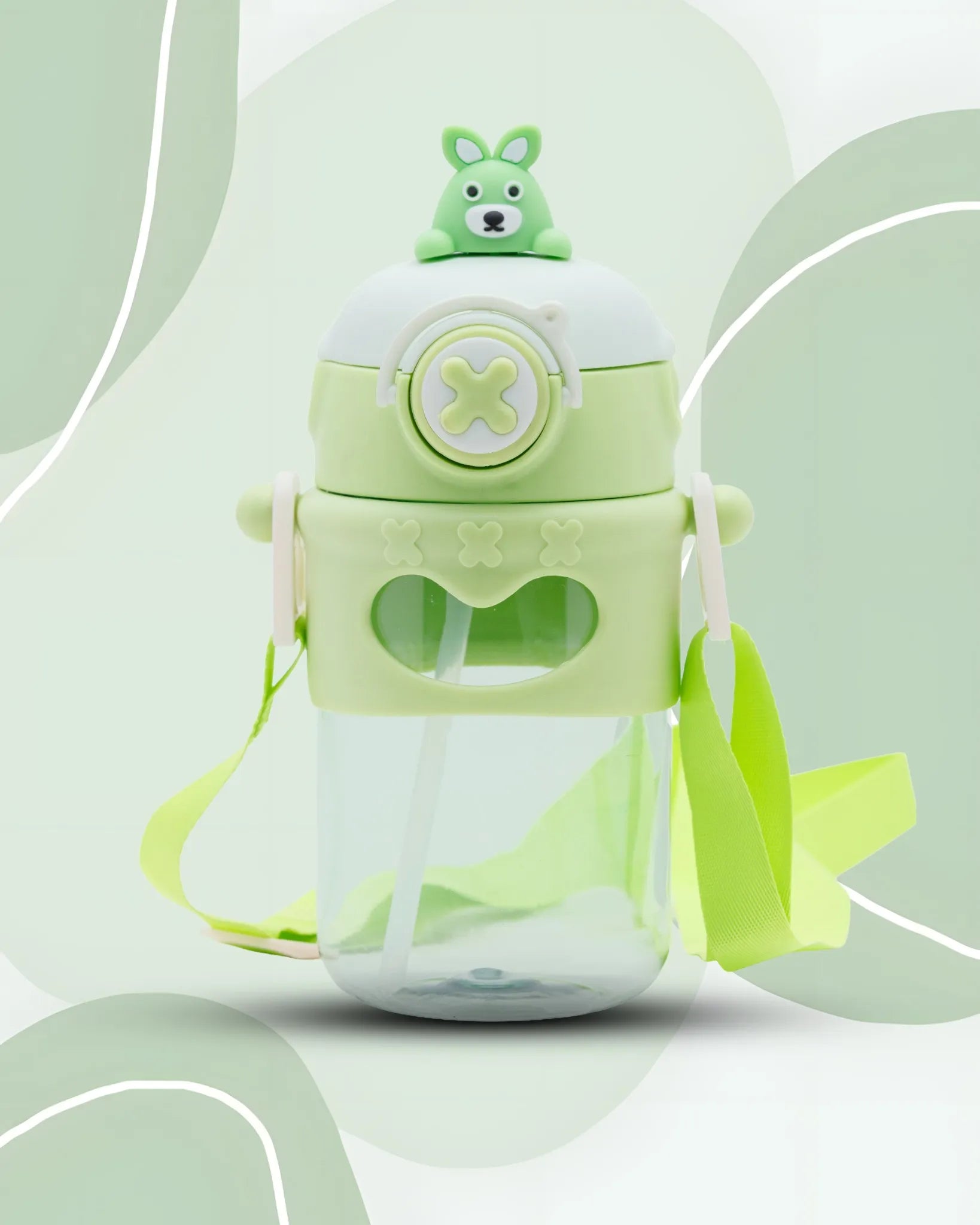 Toddler Sipper Bottle Green – 500ml – Bear Straw Lid – TUFULA