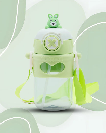 Toddler Sipper Bottle Green – 500ml – Bear Straw Lid – TUFULA