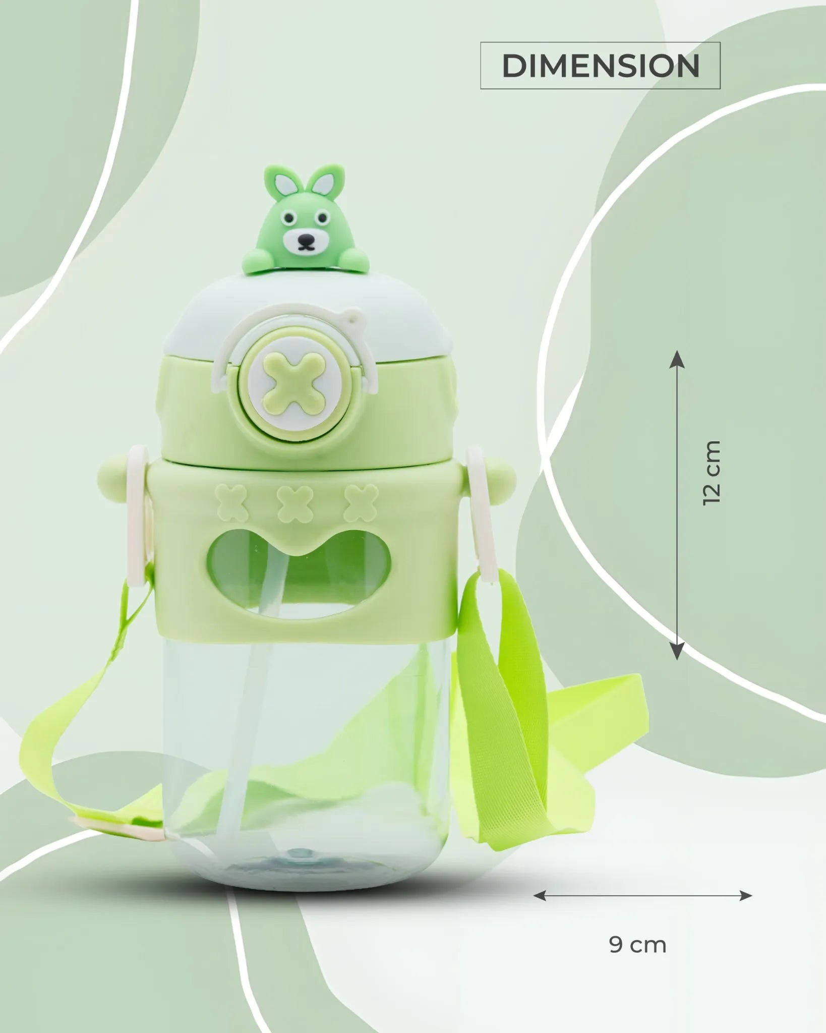 Toddler Sipper Bottle Green – 500ml – Bear Straw Lid – TUFULA