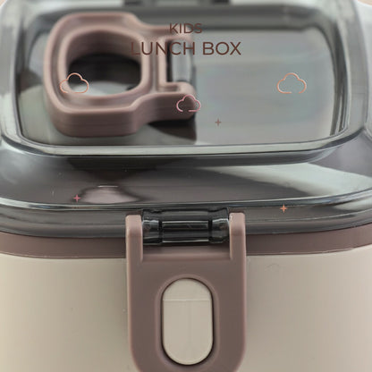 Square Transparent Lunch Box with Spoon – Clip Lock BPA-Free | TUFULA